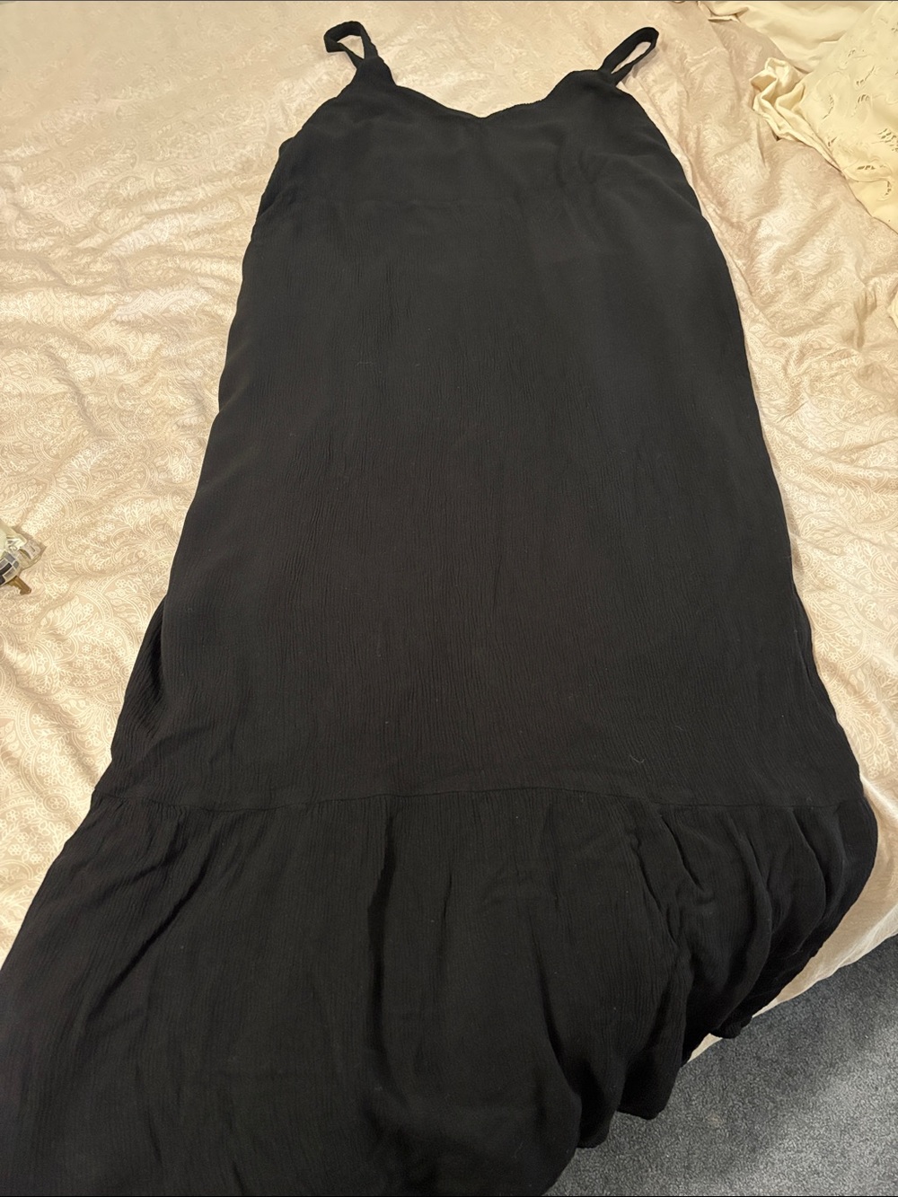 Hurley Black Maxi Slip Dress with Spaghetti Straps